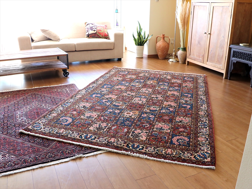 ＜１点物＞　ペルシャ絨毯　バクティアリ　２０５×１４５ｃｍ　ヴィンテージラグ 1点物＞ペルシャ絨毯バクティアリ205×145cmヴィンテージラグ