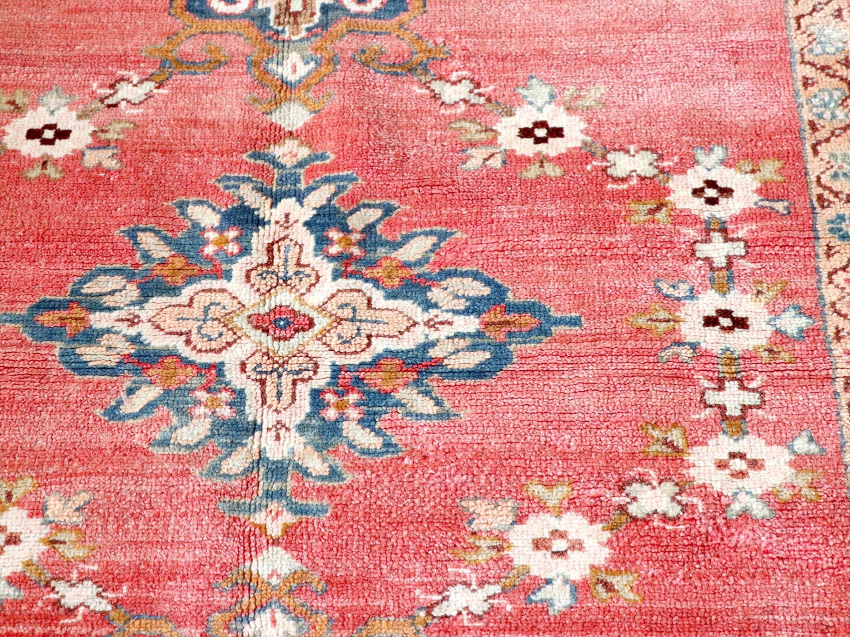15%OFF】ヴィンテージラグ トルコ絨毯 クラ 199×116cm 花のメダリオン 