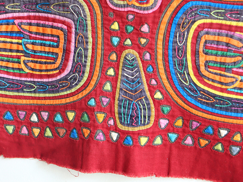 モラ MOLA アップリケ 刺繍 民族布 飾り布 40×33cm SWAN 白鳥 / ガラタバザール