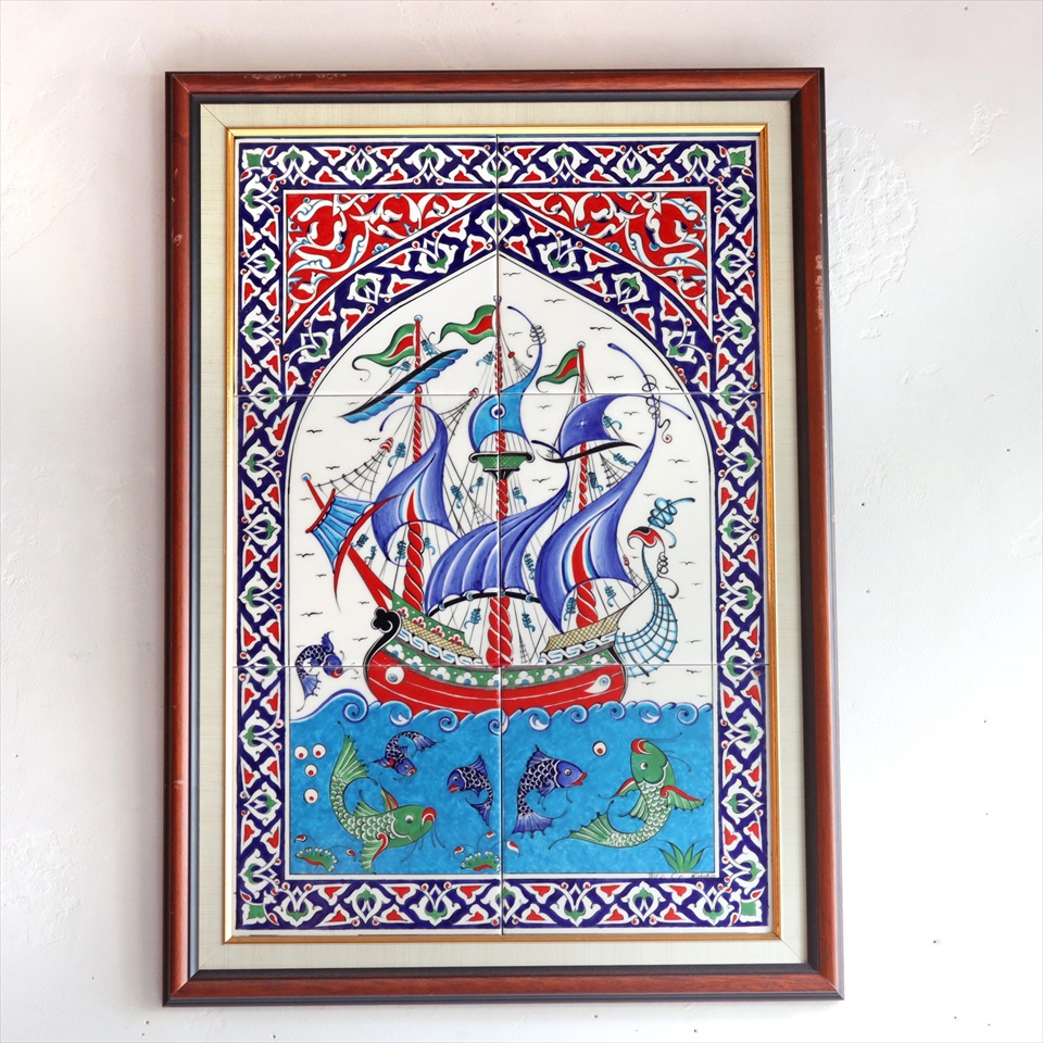 トルコ陶器　キュタフヤ　パネルタイル6枚　大型 トルコ陶器 キュタフヤ パネルタイル6枚 大型 - メルカリ