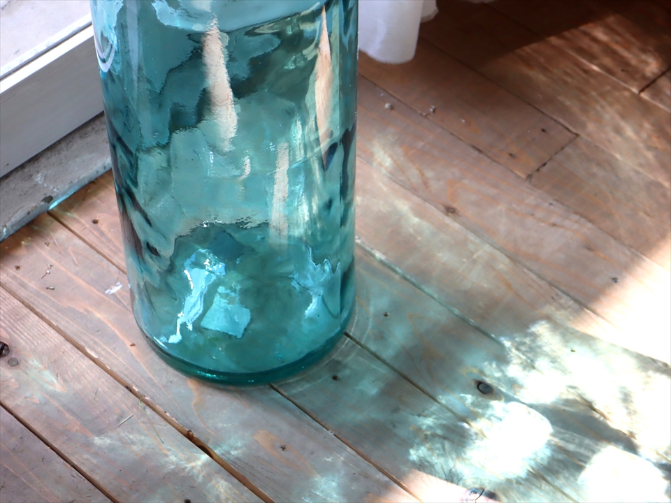 リサイクルガラス フラワーベース 高さ100cm 直径20.5cm スペイン製 花瓶 インテリアボトル