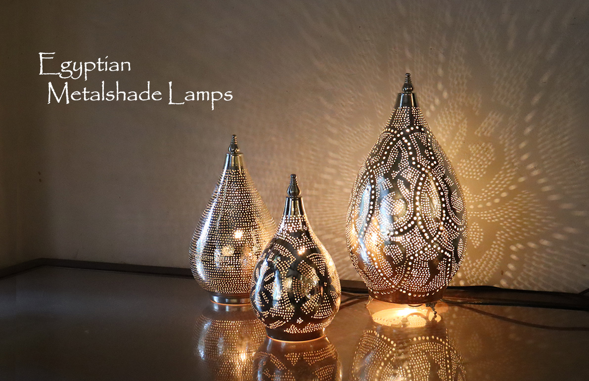 Egyptian Metal Shade Lamps