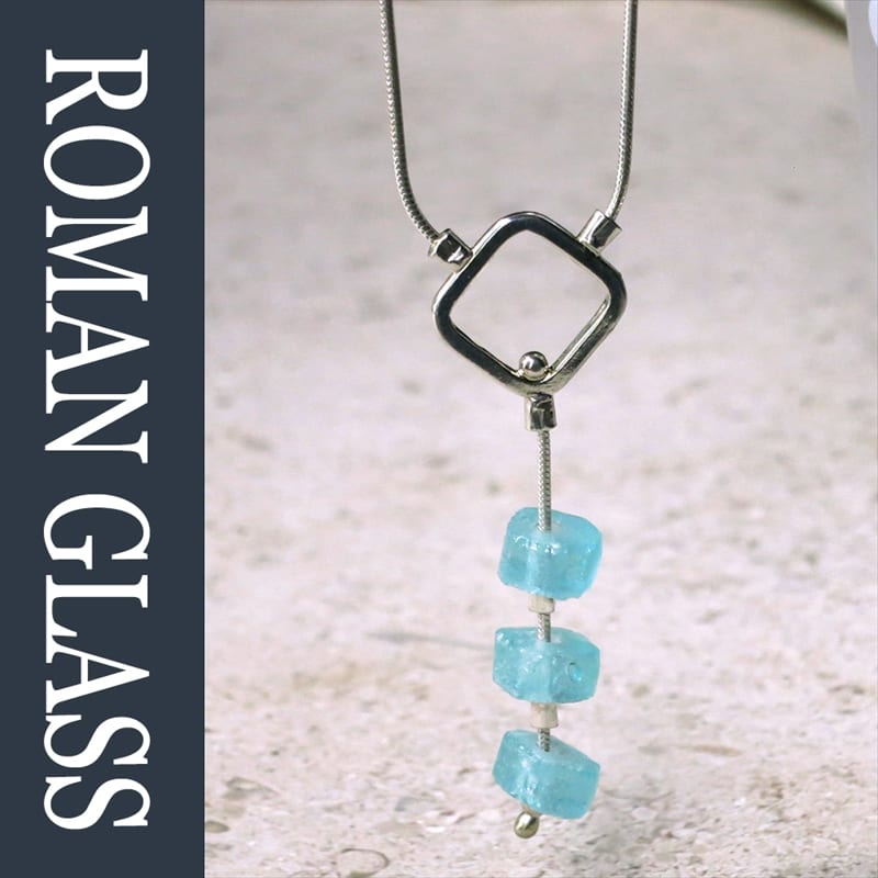 The Roman Glass Company ローマングラスカンパニーガラス＆シルバーネックレス ガラタバザール