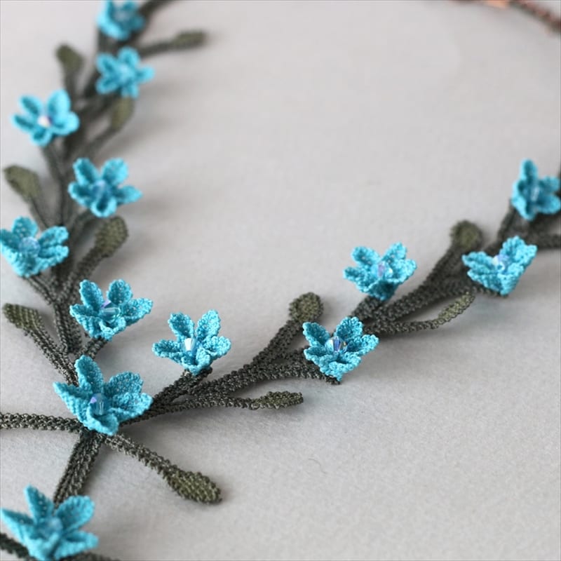 ハンドメイド ネックレス オヤネックレス オヤ刺繍 花柄