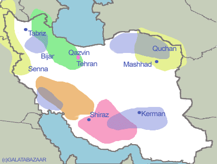 キリムの産地地図